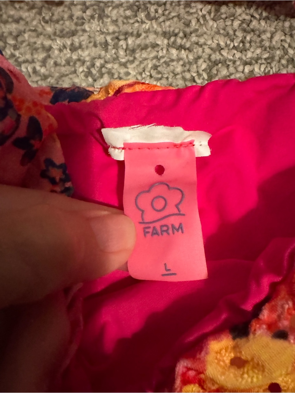 FARM Rio Pink and Yellow Floral Ruffle Bikini - Picture 2 of 4